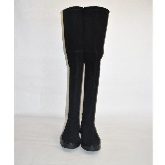 Stuart Weitzman Mara Over the Knee Platform Boot Black Suede Size 12 B - Picture 8 of 10